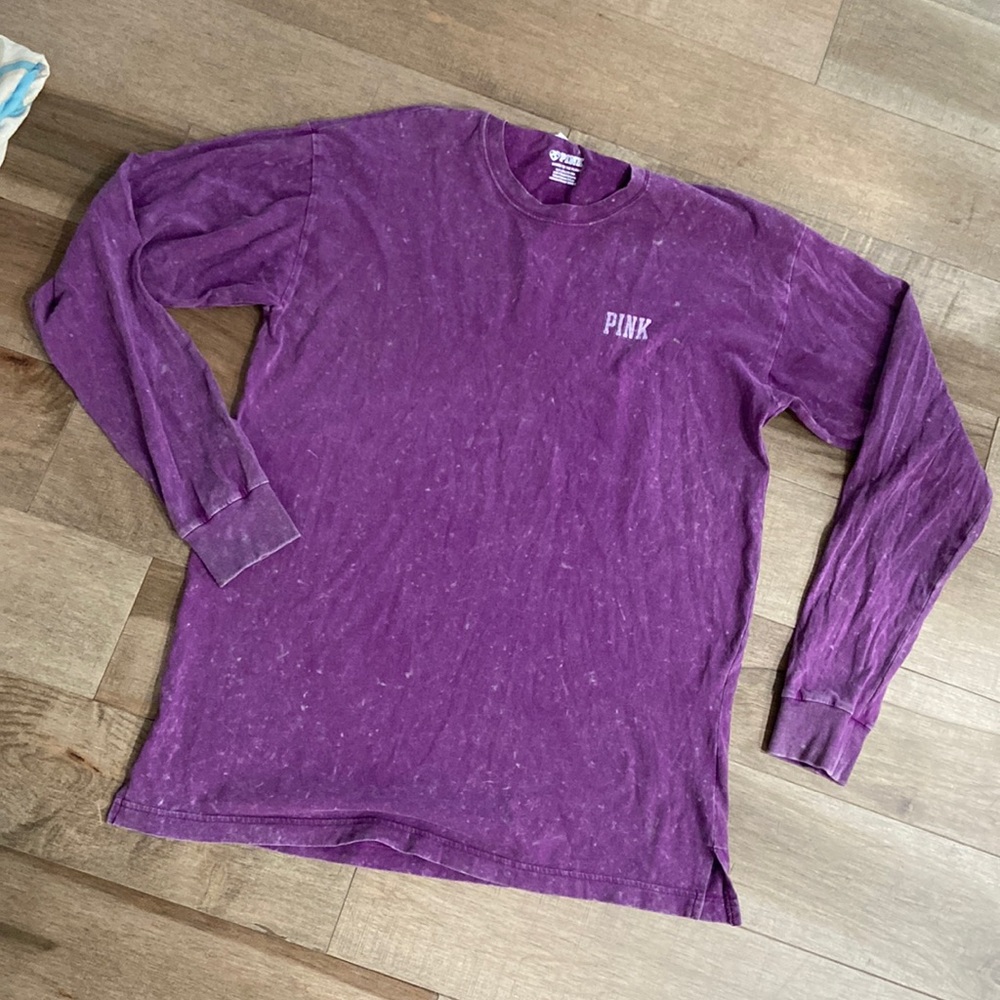 Pink Victoria secret acid wash long sleeve, size S